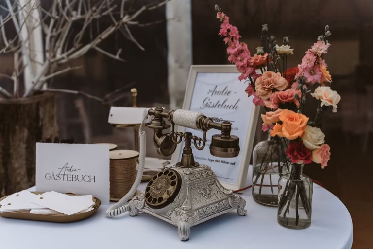 Audio-Gästebuch weiß (Vintage)